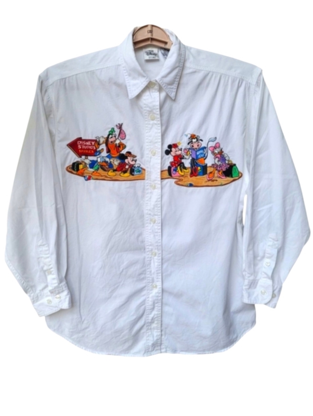 Disney Store Vintage Studio Embroidered Character Button Down Shirt Size M